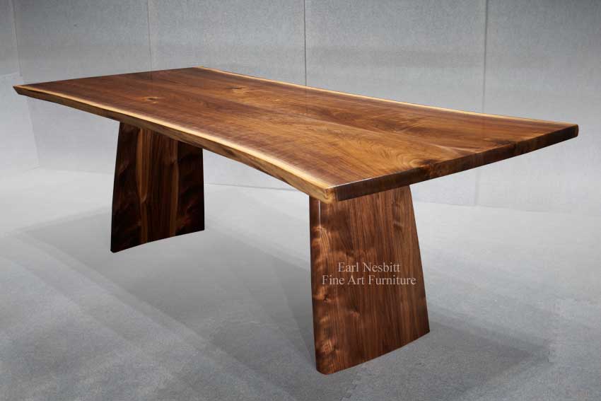 natural edge walnut dining table